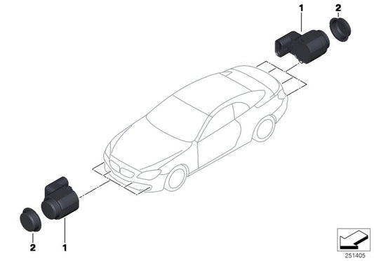 Genuine BMW 66209235139 Ultrasonic Sensor, Vermilion Red WA82 (Inc. 650i, Alpina B6 & X3 20iX) | ML Performance US US Car Parts