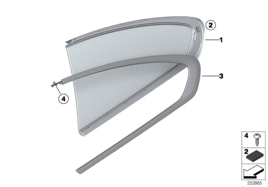 Genuine BMW 51357275794 Cover, Side Window, Right ALU SATINIERT (Inc. 650i, 650iX 4.4 & M6) | ML Performance US US Car Parts
