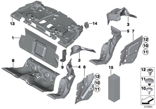 Genuine BMW 51487224798 Noise Insulation, Whlhousing, Trunk, Ri (Inc. 650iX 4.4, 640iX & 640d) | ML Performance US US Car Parts