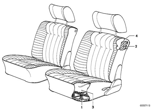 Genuine BMW 52101932546 E30 Pad Seat Backrest Front (Inc. 324td, 325e & 316i) | ML Performance US US Car Parts