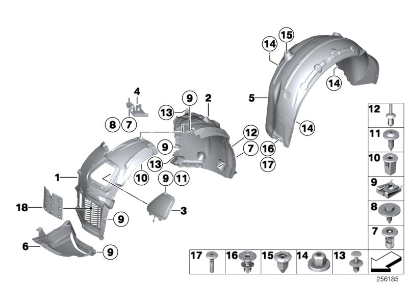 Genuine BMW 51717276184 Cover, Wheell Housing, Rear Right (Inc. 650i, Alpina B6 & 640i) | ML Performance US US Car Parts