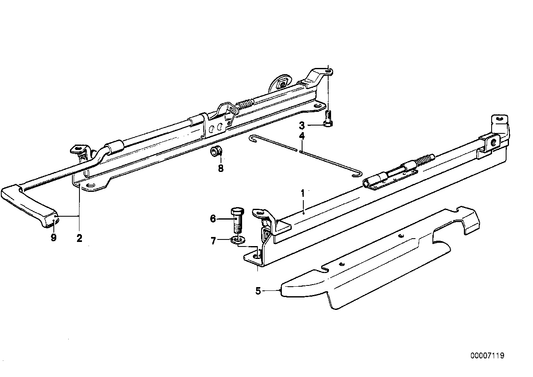 Genuine BMW 52101873552 E24 E12 E23 Seat Rail Inner Right (Inc. 535i, M535i & 633CSi) | ML Performance US US Car Parts