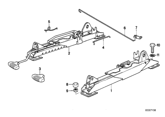 Genuine BMW 52101942635 E24 E23 Seat Rail Outer Left (Inc. 745i, 628CSi & M6) | ML Performance US US Car Parts