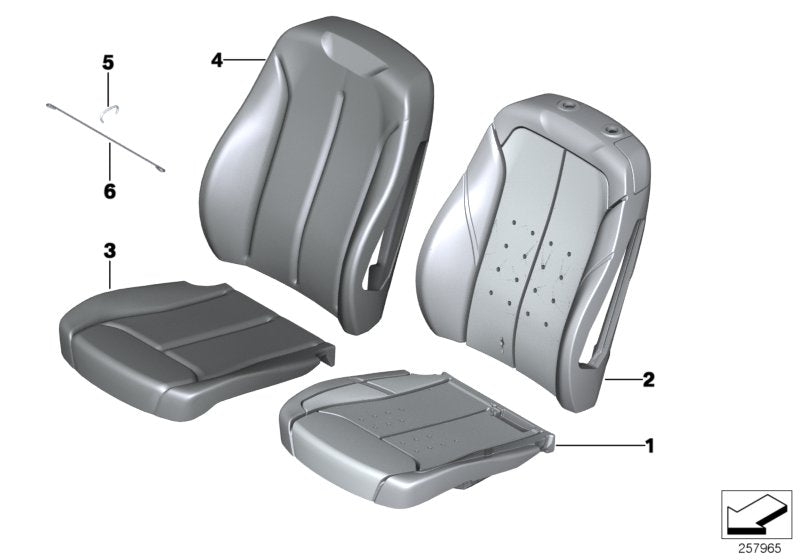 Genuine BMW 52107424206 Basic Backrest Leather Cover, Right SATTELBRAUN (Inc. 430dX, 418i & 440iX) | ML Performance US US Car Parts