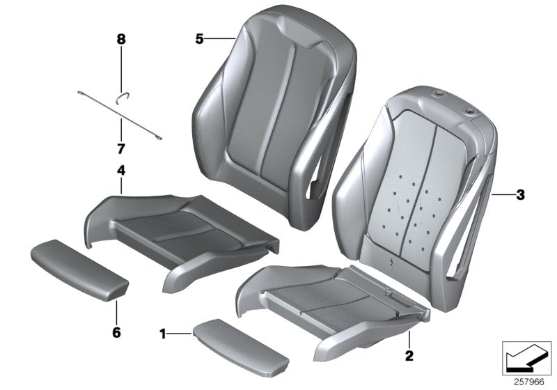 Genuine BMW 52107367513 Sports Seat Cover Leather SATTELBRAUN (Inc. 435dX, 420dX & 428iX) | ML Performance US US Car Parts
