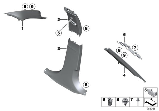 Genuine BMW 51437276791 Bracket, Column C Cover, Left (Inc. 335i, 320iX & 330iX) | ML Performance US US Car Parts