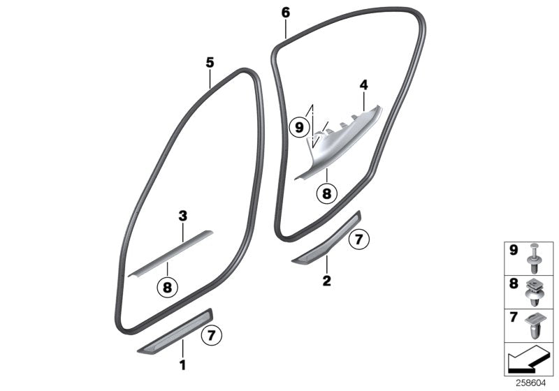 Genuine BMW 51477337060 Cover Molding, Sill, Rear Inner Right SCHWARZ (Inc. 435iX, 425d & 435i) | ML Performance US US Car Parts
