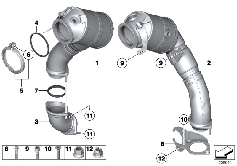 Genuine BMW 18307577826 E71 E72 E70 Front Pipe (Inc. X6 M, Hybrid X6 & X5 50iX) | ML Performance US US Car Parts