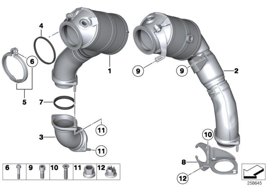 Genuine BMW 18307577826 E71 E72 E70 Front Pipe (Inc. X6 M, Hybrid X6 & X5 50iX) | ML Performance US US Car Parts