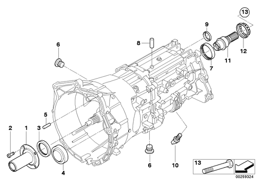 Genuine BMW 23117551424 E46 E83 Adapter Shaft (Inc. X3 3.0i, X3 2.5i & X3 2.0i) | ML Performance US Car Parts