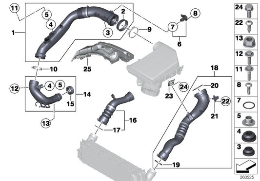 Genuine BMW 13717601875 F25 F26 Charge Air Induction Tract (Inc. X3 35iX & X4) | ML Performance US US Car Parts