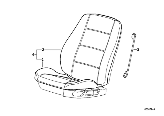 Genuine BMW 52108259750 E36 Cover Backrest, Leather Q4MB MONTREALBL (Inc. 316i 1.9, 316i 1.6 & 316g) | ML Performance US US Car Parts