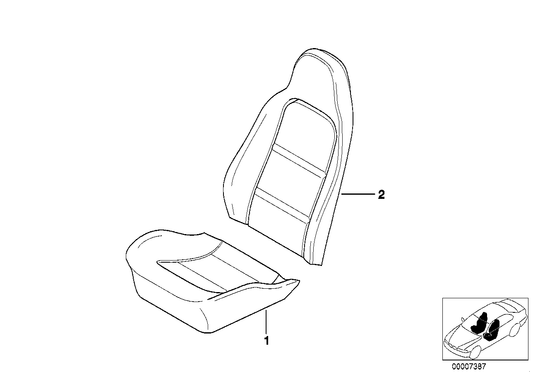 Genuine BMW 52108400639 E36 Left Backrest Upholstery Q2VI,Q3VI VIOLE (Inc. Z3 2.8, Z3 1.9 & Z3 1.8) | ML Performance US US Car Parts