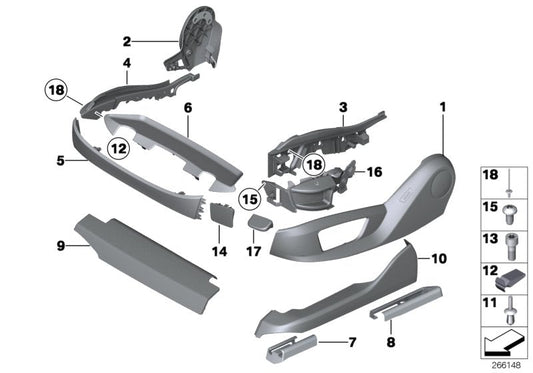 Genuine BMW 52109175072 Cover, Seat Rail, Rear Right SCHWARZ (Inc. 535i, Alpina B7L & 530d) | ML Performance US US Car Parts
