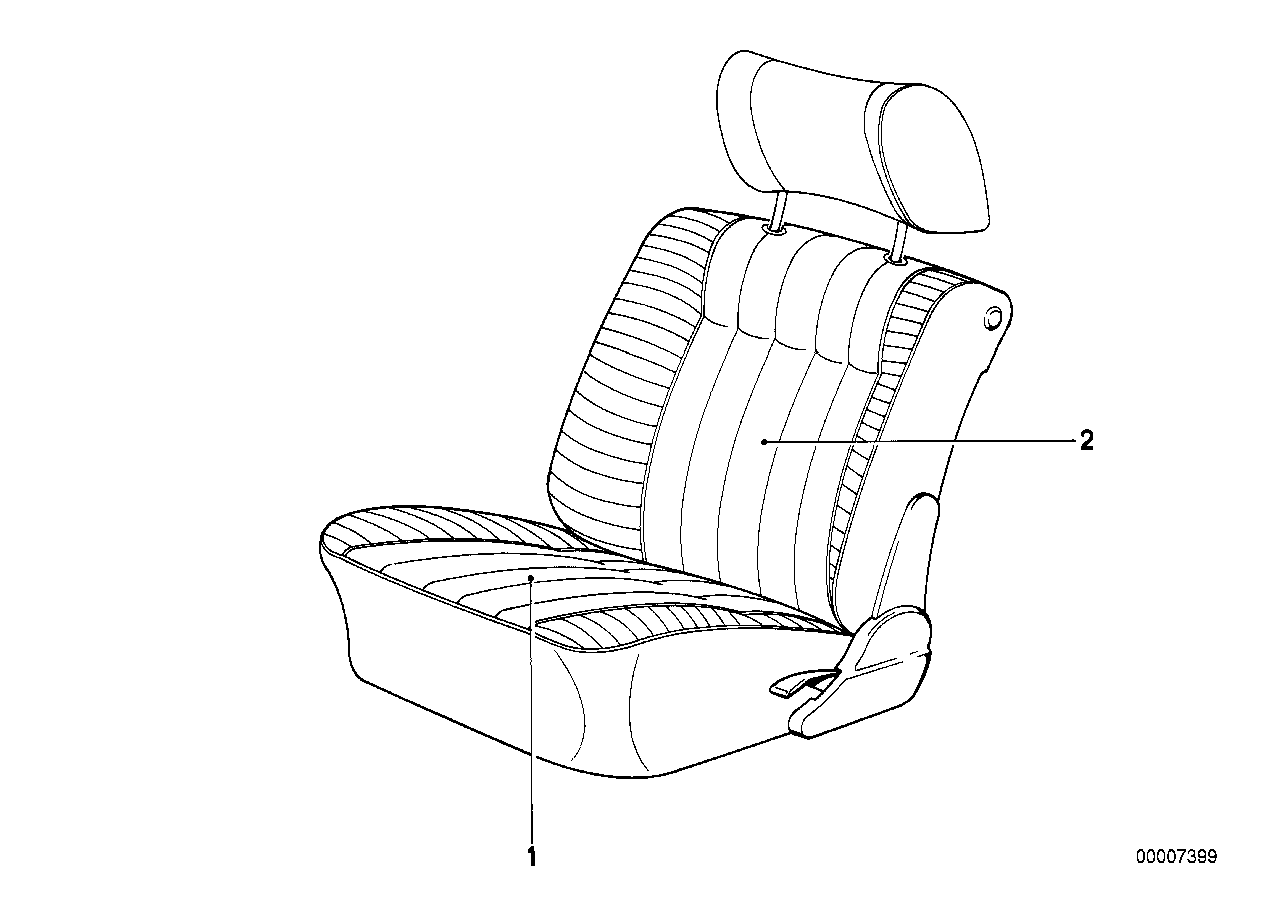 Genuine BMW 52101912373 E23 Cover Backrest Cloth 0173 NUTRIA (Inc. 732i, 745i & 733i) | ML Performance US US Car Parts