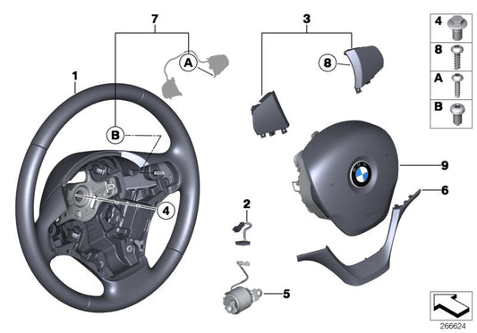 Genuine BMW 32306854753 F22 F20 Leather Steering Wheel (Inc. 330dX, 114d & 116d) | ML Performance US US Car Parts