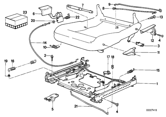 Genuine BMW 52108155178 E34 Seat Rail Right (Inc. 540i, M5 3.8 & 525ix) | ML Performance US US Car Parts