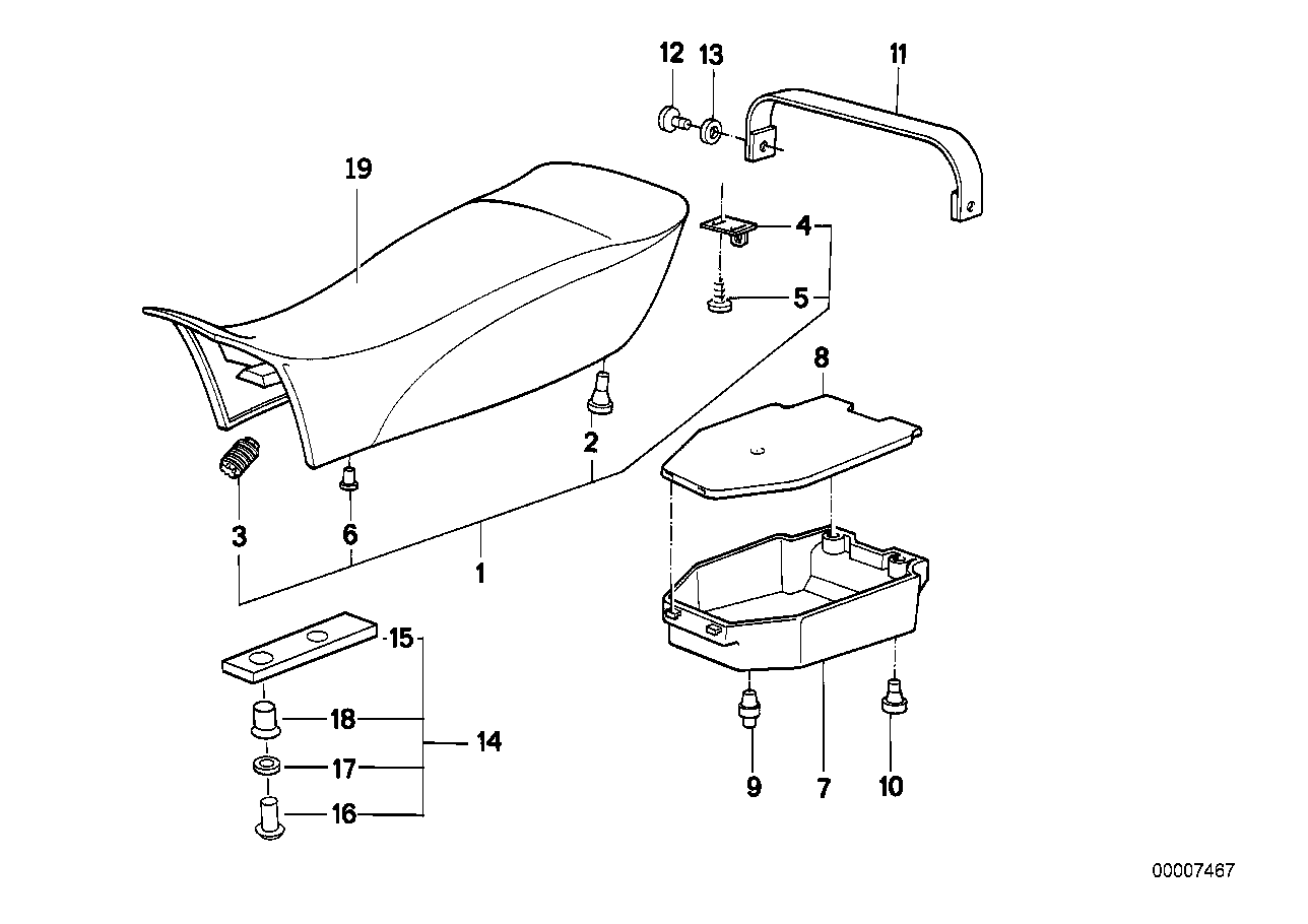 Genuine BMW 52532324830 Double Seat Bench SCHWARZ (Inc. R 100 R) | ML Performance US US Car Parts