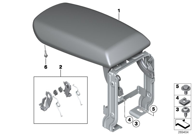 Genuine BMW 51169233358 F25 F26 Repair Kit For Armrest (Inc. X3) | ML Performance US US Car Parts