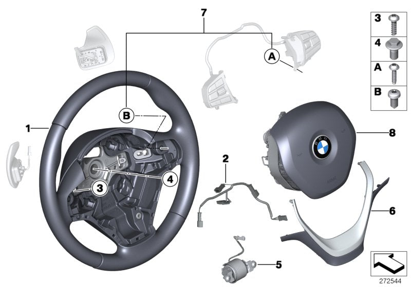 Genuine BMW 32306863351 F22 Sprt St. Wheel, Leather, Shift Paddles OYSTER DUNKEL (Inc. 425d, 320i & 420iX) | ML Performance US US Car Parts