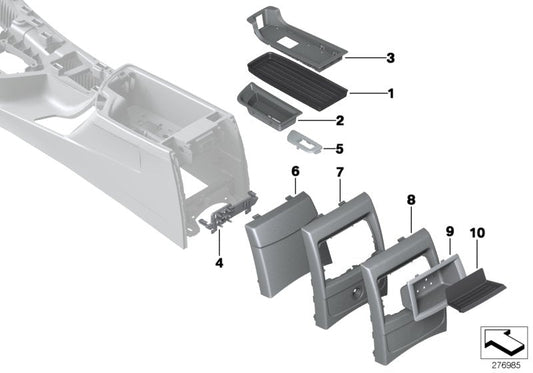 Genuine BMW 51169236092 F22 F20 Cover Centre Console, Rear OYSTER (Inc. 220i, 118dX & 218i) | ML Performance US US Car Parts