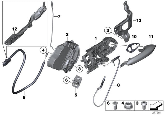 Genuine BMW 51217292575 Cover For Grip, Lower Left (Inc. 750LiX, M6 GT3 & 750dX) | ML Performance US US Car Parts