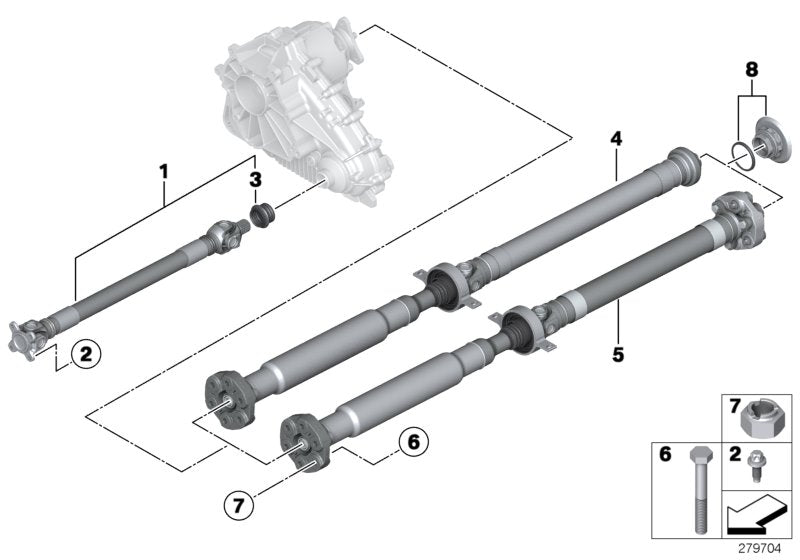 Genuine BMW 26209425908 F15 F16 Drive Shaft Assy Front (Inc. X5 40eX, X6 28iX & X5 28iX)