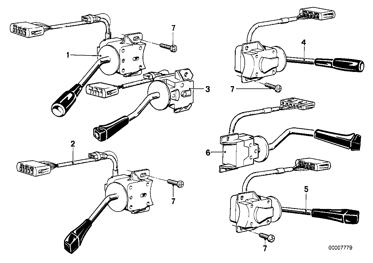Genuine BMW 61311377082 E24 Switch Turn Signal,Dip-Dim Control (Inc. 635CSi & M6) | ML Performance US US Car Parts