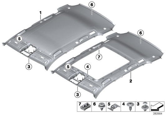 Genuine BMW 51447289378 F25 Headlining Panoramic Roof BEIGE (Inc. X3) | ML Performance US US Car Parts
