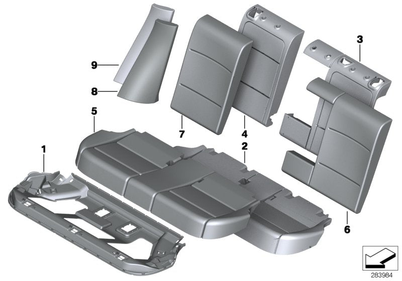 Genuine BMW 52207373302 F25 Cover Backrest Leather Right SATTELBRAUN (Inc. X3) | ML Performance US US Car Parts