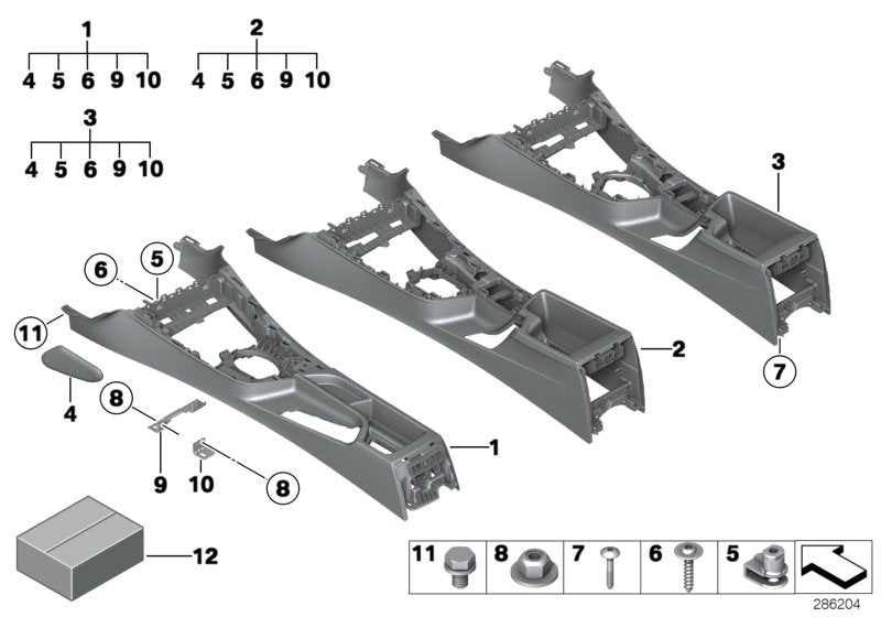 Genuine BMW 51169270562 Center Console SCHWARZ | ML Performance UK Car Parts