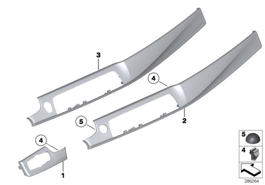 Genuine BMW 51459166649 F10 F11 Trim Instr.Panel Glossy Black Passenger PERLGLANZ CHROM (Inc. 525d, 535iX & M550dX) | ML Performance US Car Parts