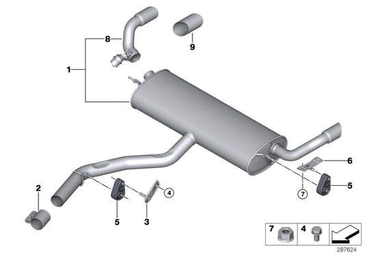 Genuine BMW 18307600244 E71 Rep. Kit For Exhaust Flap (Inc. X6) | ML Performance US US Car Parts