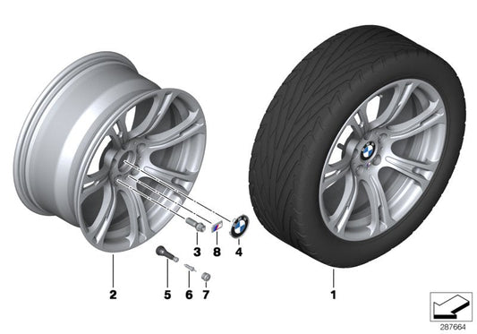 Genuine BMW 36112283950 Alloy Rim Forged 9,5JX19 ET:31 (Inc. M6) | ML Performance US US Car Parts