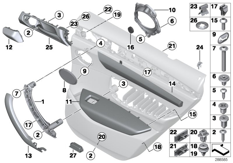Genuine BMW 51427237717 F25 F26 Door Handle, Rear Left (Inc. X4 35dX & X3) | ML Performance US US Car Parts
