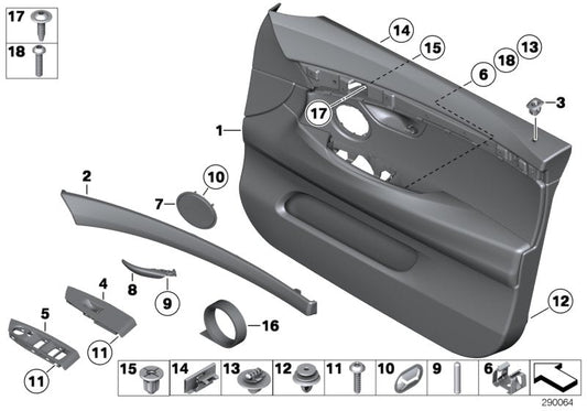 Genuine BMW 51417260626 Door Lining Leather Front Right ELFENBEINWEISS (Inc. 520d, 530dX & 528i) | ML Performance US US Car Parts
