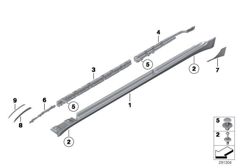 Genuine BMW 51777225837 Door Sill Cover, Primed Left (Inc. Alpina B7, 740i & Alpina B7X) | ML Performance US US Car Parts