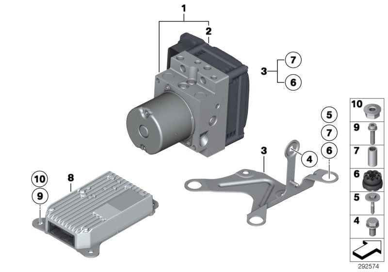 Genuine BMW 34516786873 Bracket Hydro Unit (Inc. 740i, 750iX & 525dX) | ML Performance US US Car Parts