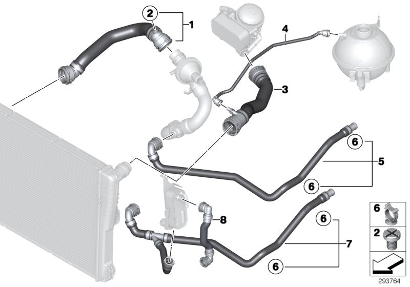 Genuine BMW 17127646157 F25 F26 Coolant Hose (Inc. X3 & X4 20iX) | ML Performance US US Car Parts