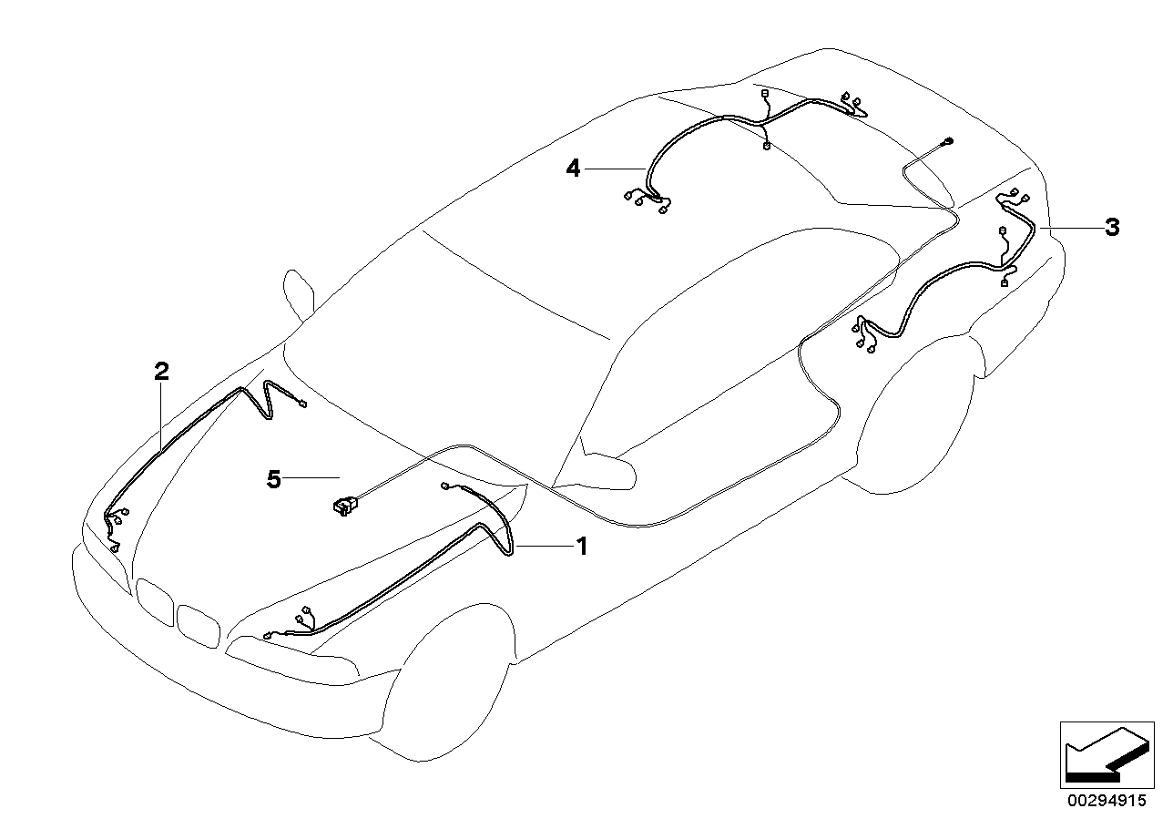 Genuine BMW 61119203183 E64 E63 Front Right Repair Wiring Set (Inc. 630i, 650i & 645Ci)
