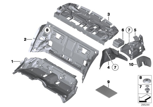 Genuine BMW 51489113353 Sound Insulation, Side Panel, Rear Left (Inc. 760i, 740LdX & 740Li) | ML Performance US US Car Parts