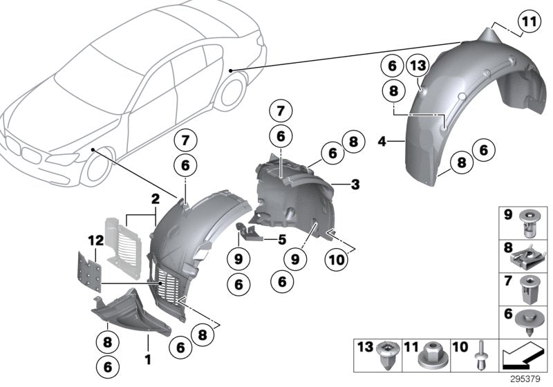 Genuine BMW 51717185270 Cover, Wheell Housing, Rear Right (Inc. 750i, 730dX & Hybrid 7L) | ML Performance US US Car Parts