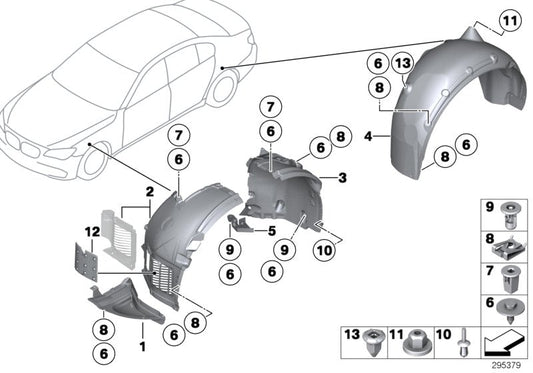 Genuine BMW 51717185270 Cover, Wheell Housing, Rear Right (Inc. 750i, 730dX & Hybrid 7L) | ML Performance US US Car Parts