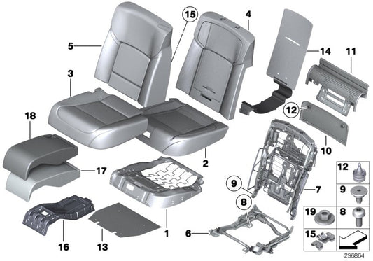 Genuine BMW 52207322744 Cover, Comfort Backrest, Perf. Lthr, Rt LCD5 SAT.BRAUN (Inc. 750dX, 740LiX & 750LdX) | ML Performance US US Car Parts