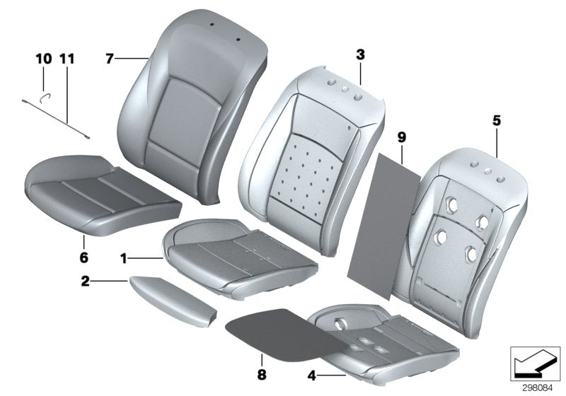 Genuine BMW 52107319279 Cover, Comfort, Seat, Perf. Leather LCEW ELF.WEISS (Inc. Alpina B7X, 760LiS & 740LdX) | ML Performance US US Car Parts