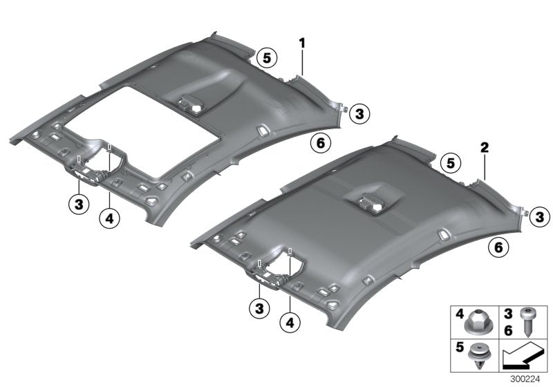 Genuine BMW 51447277150 Molded Headlining F Sliding Lifting Roof EVERESTGRAU (Inc. Alpina B6, 650iX 4.4 & 640d) | ML Performance US US Car Parts