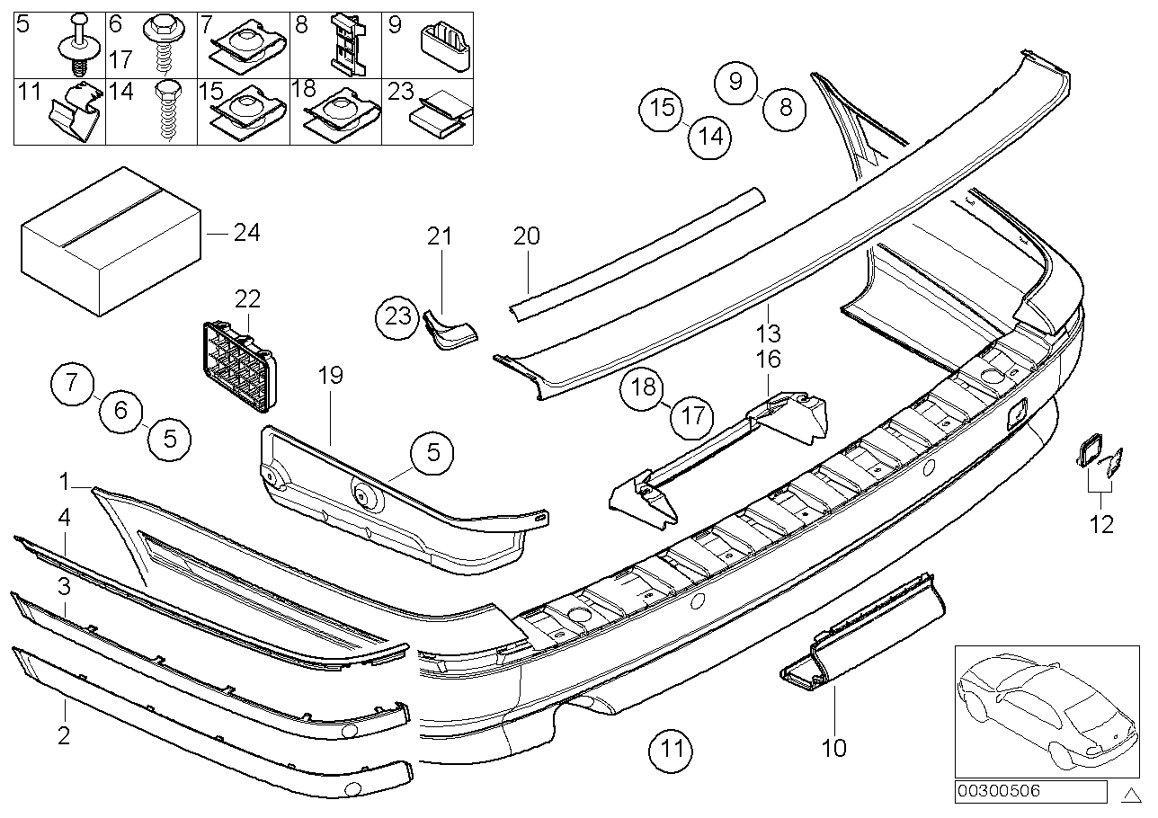 Genuine BMW 51128221225 E39 Bumper Trim Panel, Primed, Rear (Inc. 525i, 523i & 530i) | ML Performance US US Car Parts