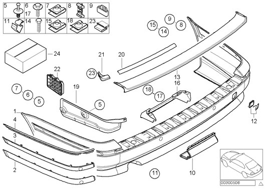 Genuine BMW 51128221225 E39 Bumper Trim Panel, Primed, Rear (Inc. 525i, 523i & 530i) | ML Performance US US Car Parts