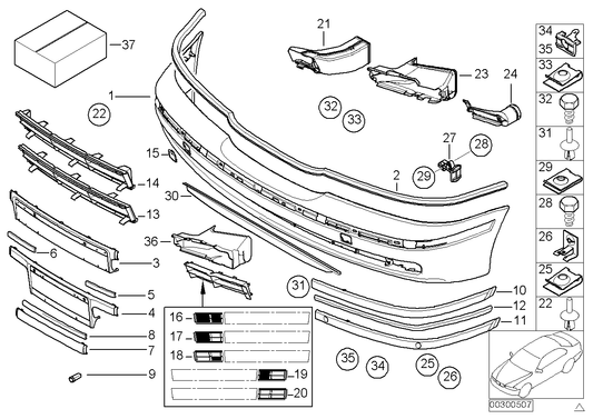 Genuine BMW 51117011303 E39 Bracket Pdc Exterior, Left CHROM (Inc. 525d, 520i & 530i) | ML Performance US US Car Parts