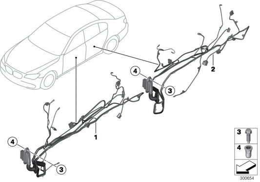 Genuine BMW 61129237087 Co-Driver's Side Door Cable Harness (Inc. 535dX, 550i & 535iX) | ML Performance US US Car Parts